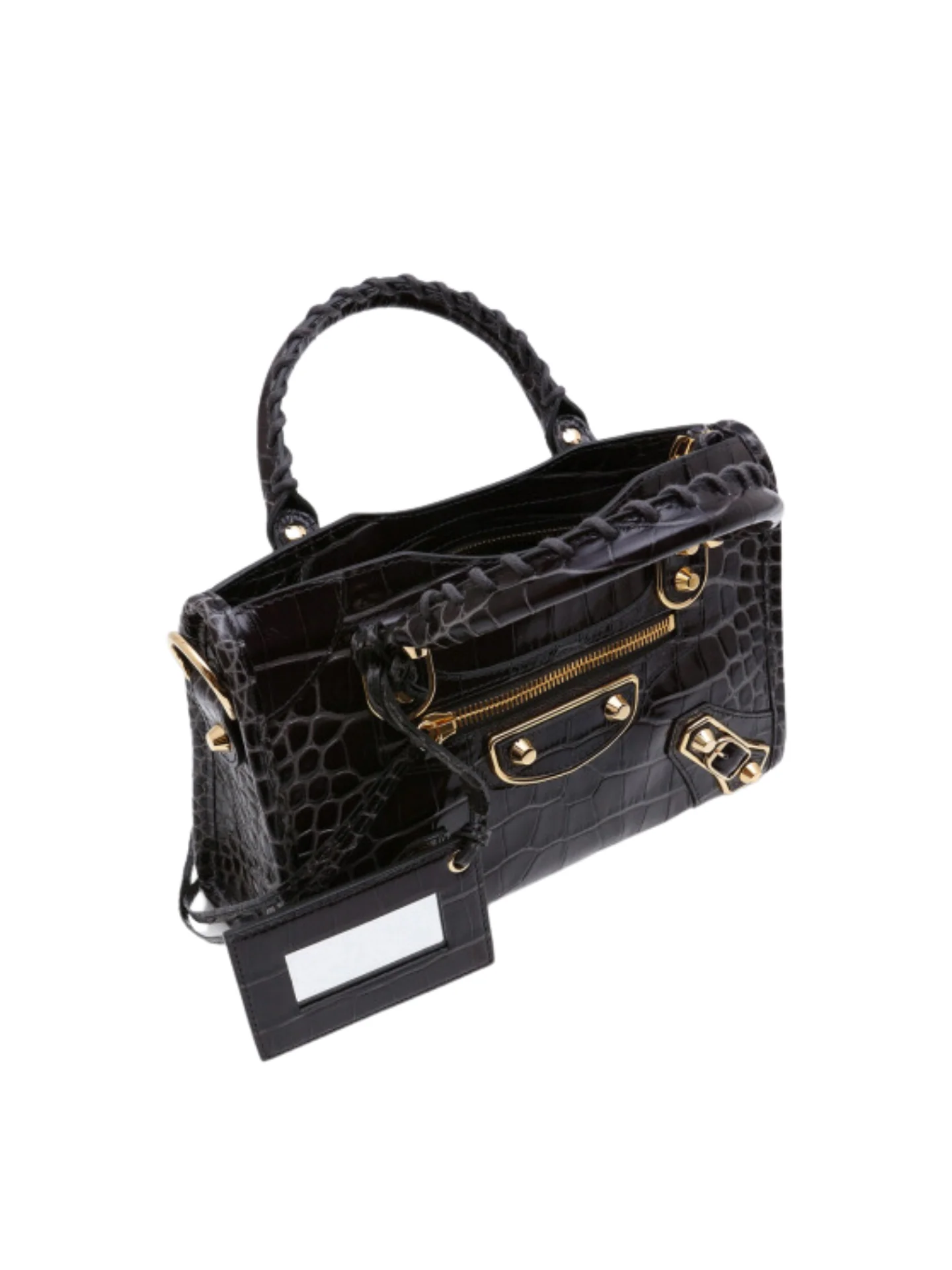 Balenciaga Metallic Mini City Edge Croco Black Ghw - Image 5