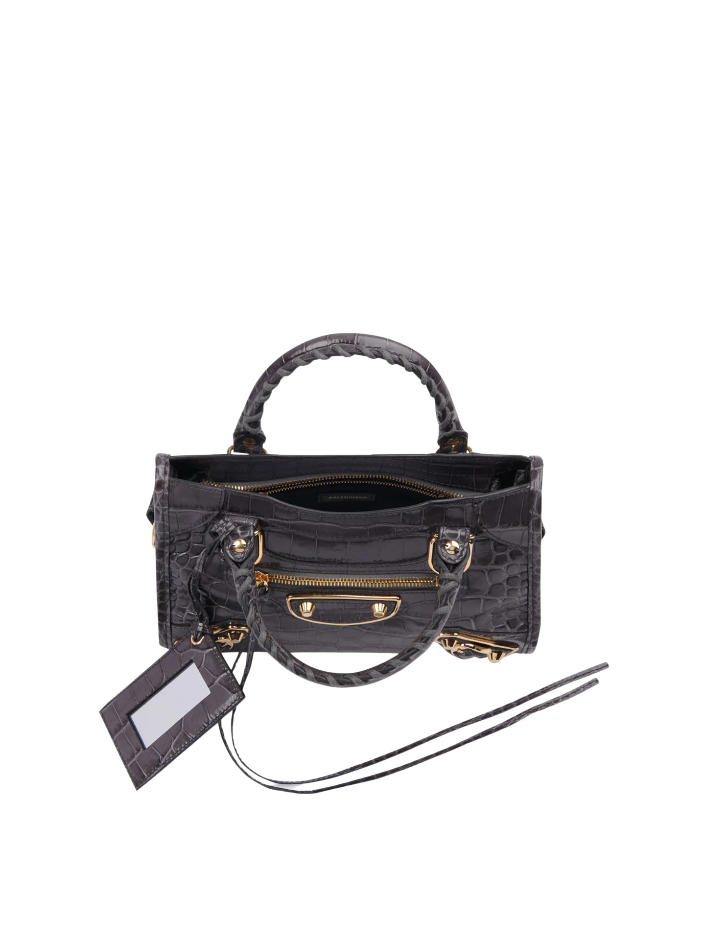 Balenciaga Metallic Mini City Edge Croco Black Ghw - Image 7