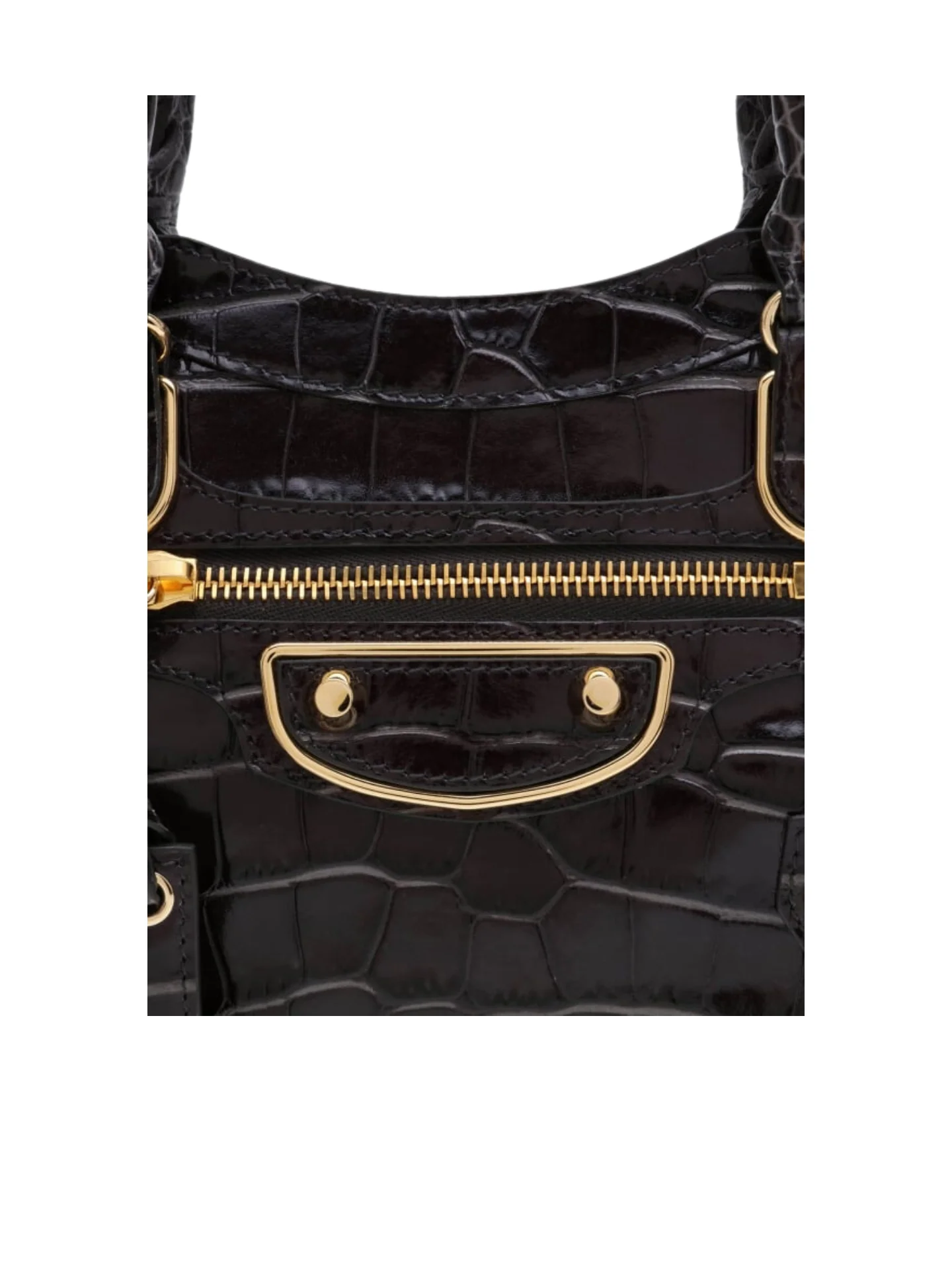 Balenciaga Metallic Mini City Edge Croco Black Ghw - Image 8
