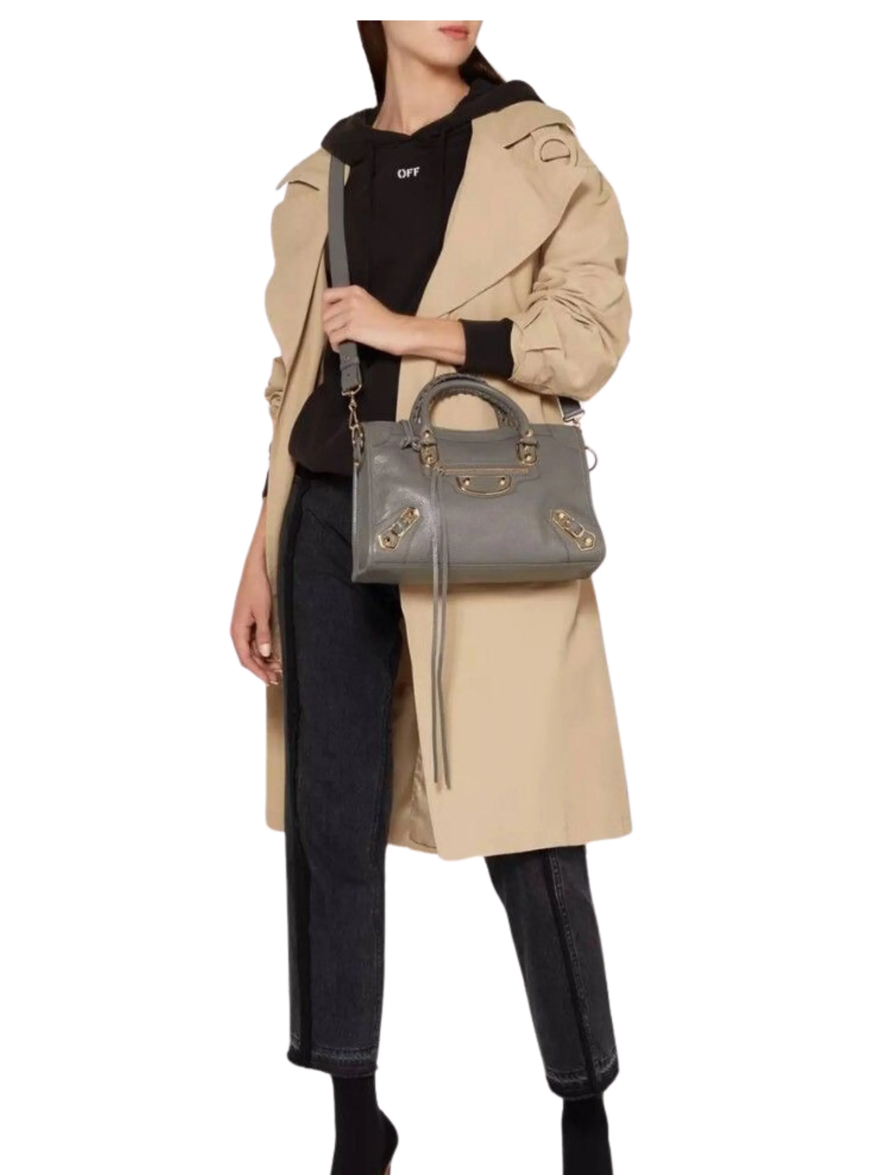 Balenciaga Metallic Edge Small City Grey Gold Hardware - Image 3