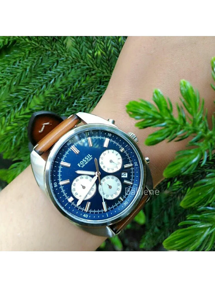 Fossil CH3045 Drifter Chronograph Light Brown Leather Watch - Image 3