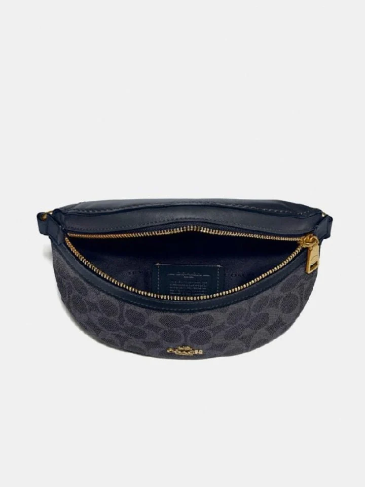 Coach 39937 Belt Canvas Signature Charcoal Midnight Navy - Image 3