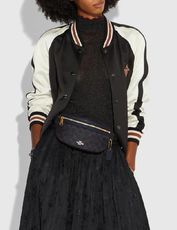 Coach 39937 Belt Canvas Signature Charcoal Midnight Navy - Image 9