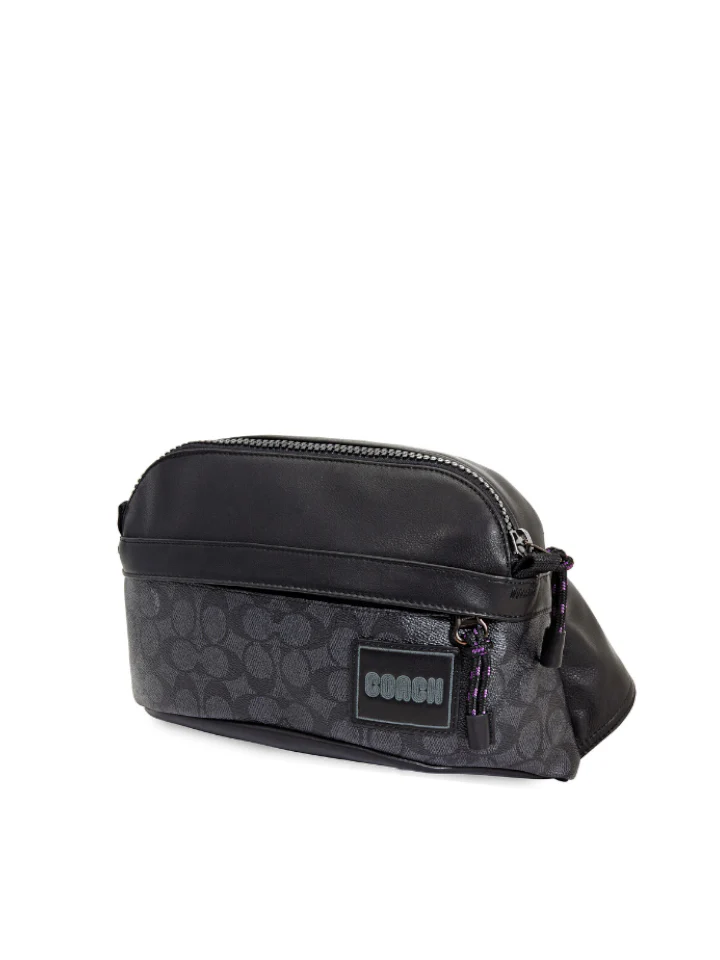 Coach 87990 Pacer Sport Pack In Signature Canvas With Coach Patch Charcoal - Image 3