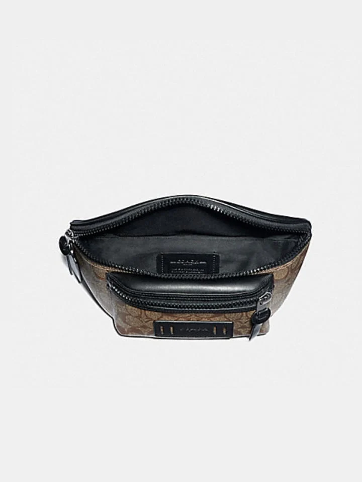 Coach F78727 Terrain Belt Bag In Signature Canvas Tan/Black - Image 4