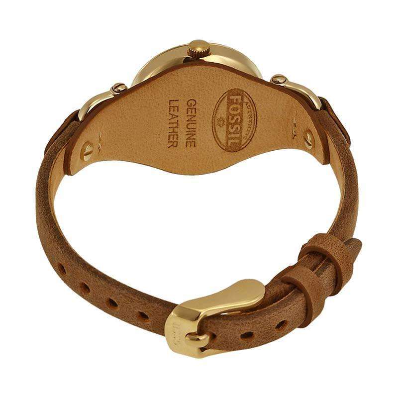 Fossil ES3264 Georgia Mini Champagne Dial Brown Leather Strap Watch - Image 3