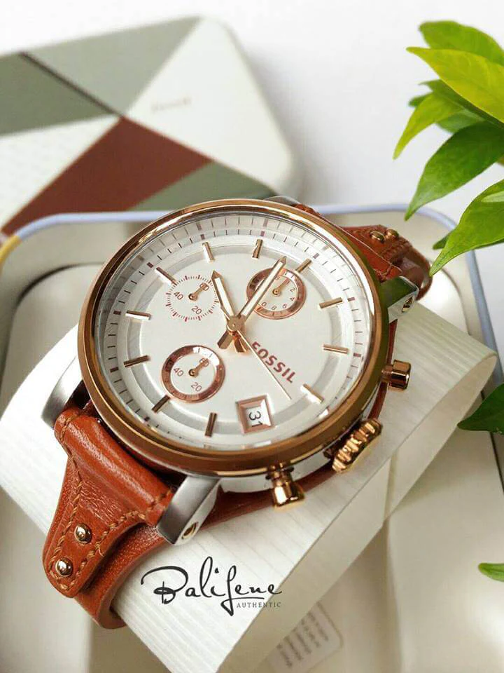 Fossil ES3837 Original Boyfriend Chronograph Brown Leather Watch - Image 6