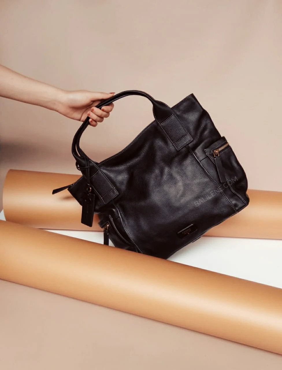 Fossil ZB6458001 Emerson Satchel Bag Black Leather - Image 5