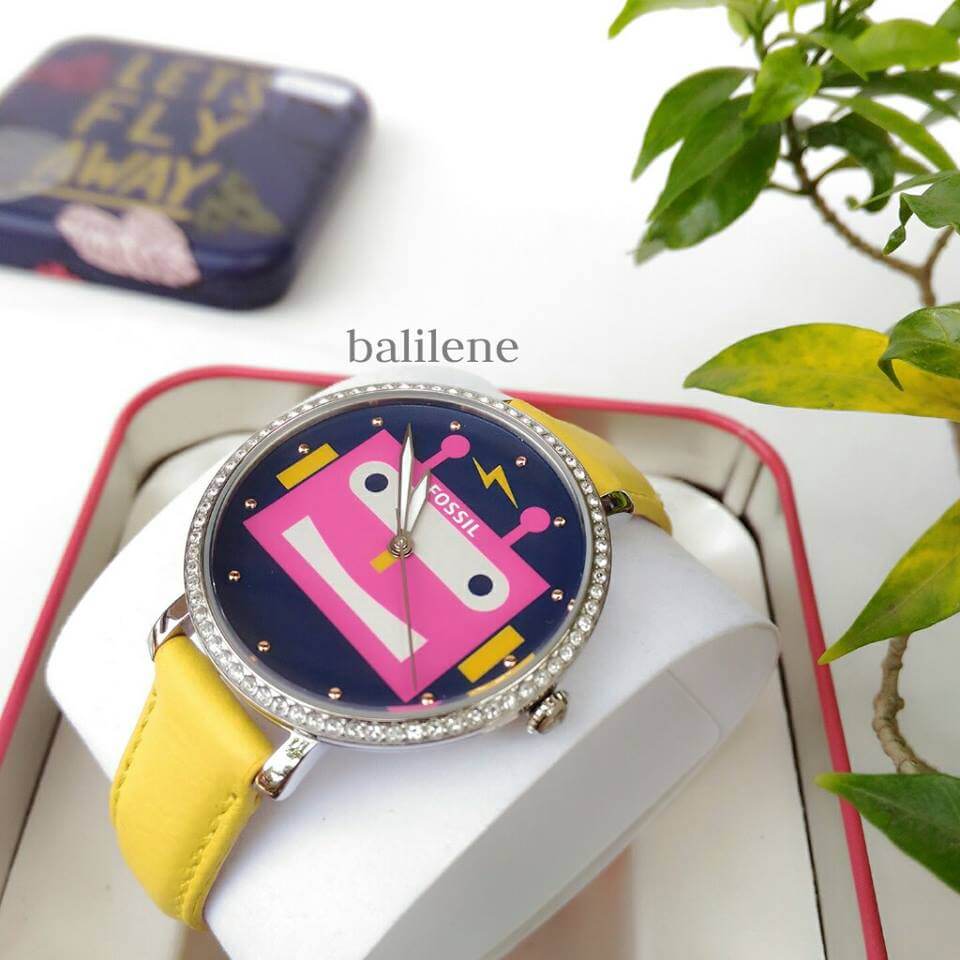 Fossil ES4091 Jacqueline Robot Leather Yellow Watch - Image 3