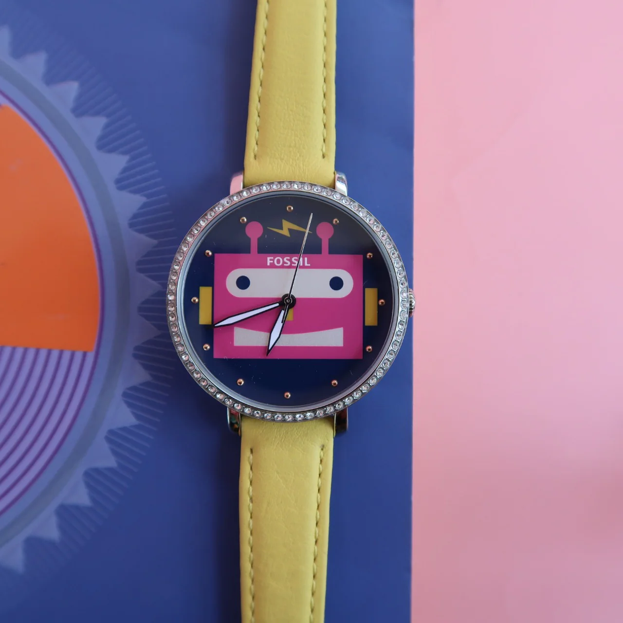 Fossil ES4091 Jacqueline Robot Leather Yellow Watch - Image 4