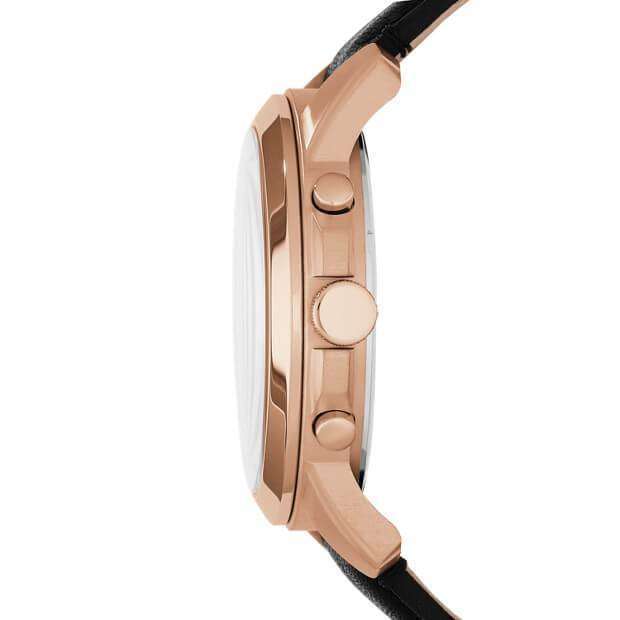 Fossil Fs5085 Grant Grey Dial Chronograph Black Leather Watch - Image 3