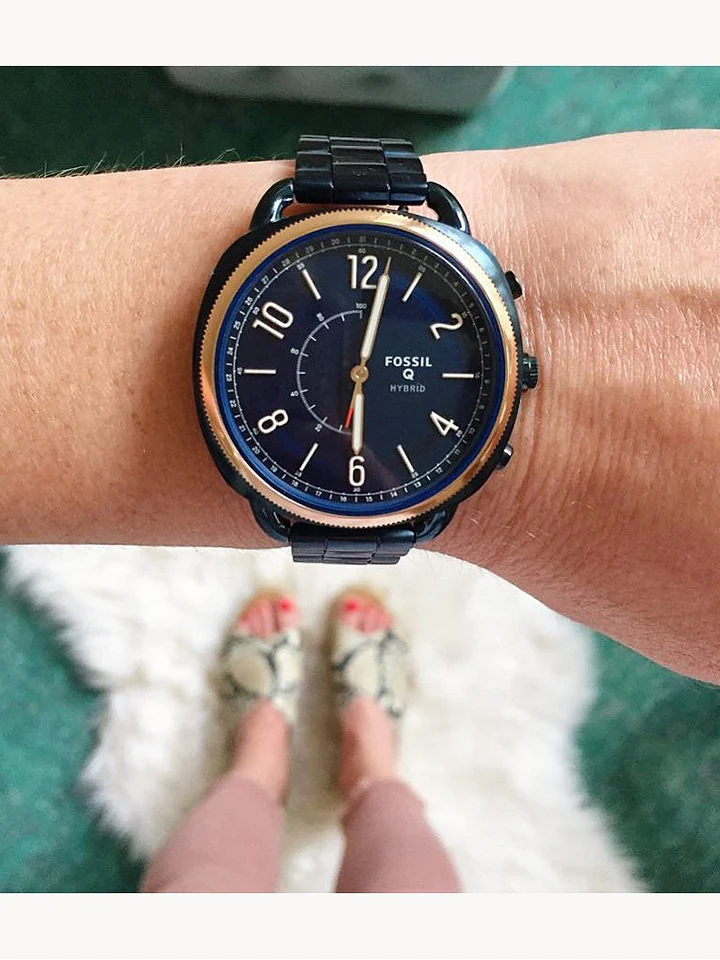 Fossil FTW1203 Hybrid Smartwatch Accomplice Navy Blue Stainless Steel Watch - Image 4