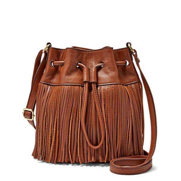 Fossil ZB6765200 Jules Small Drawstring Satchel Brown - Image 4