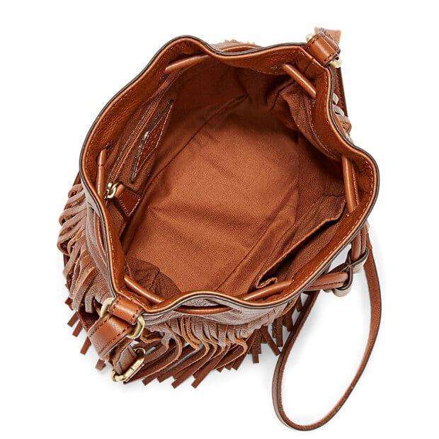 Fossil ZB6765200 Jules Small Drawstring Satchel Brown - Image 5