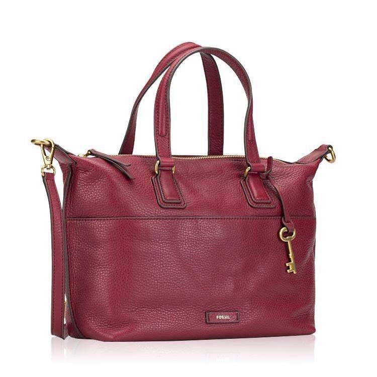 Fossil SHB13806090 Julia Leather Satchel Wine - Image 3