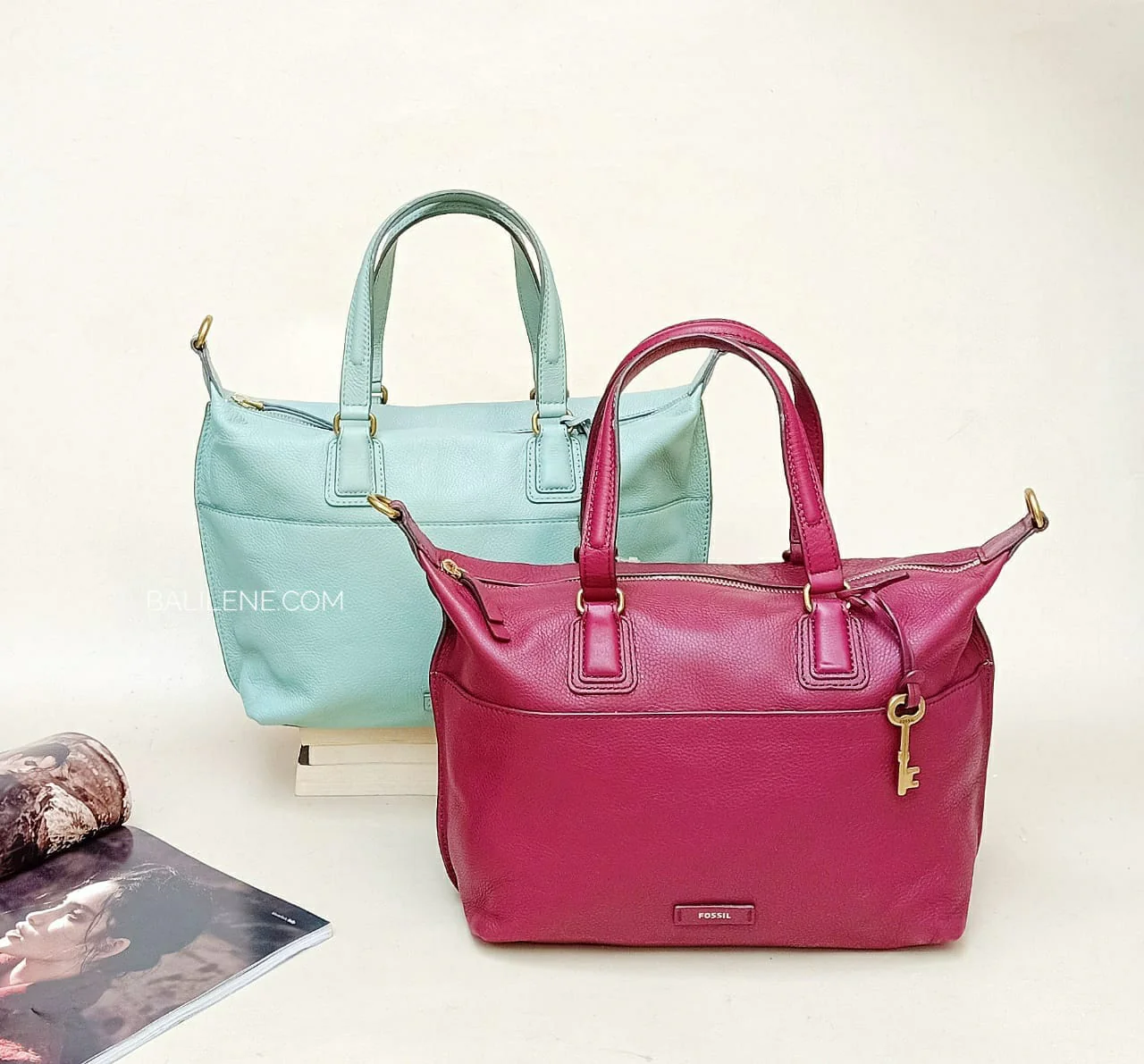 Fossil SHB13806090 Julia Leather Satchel Wine - Image 4