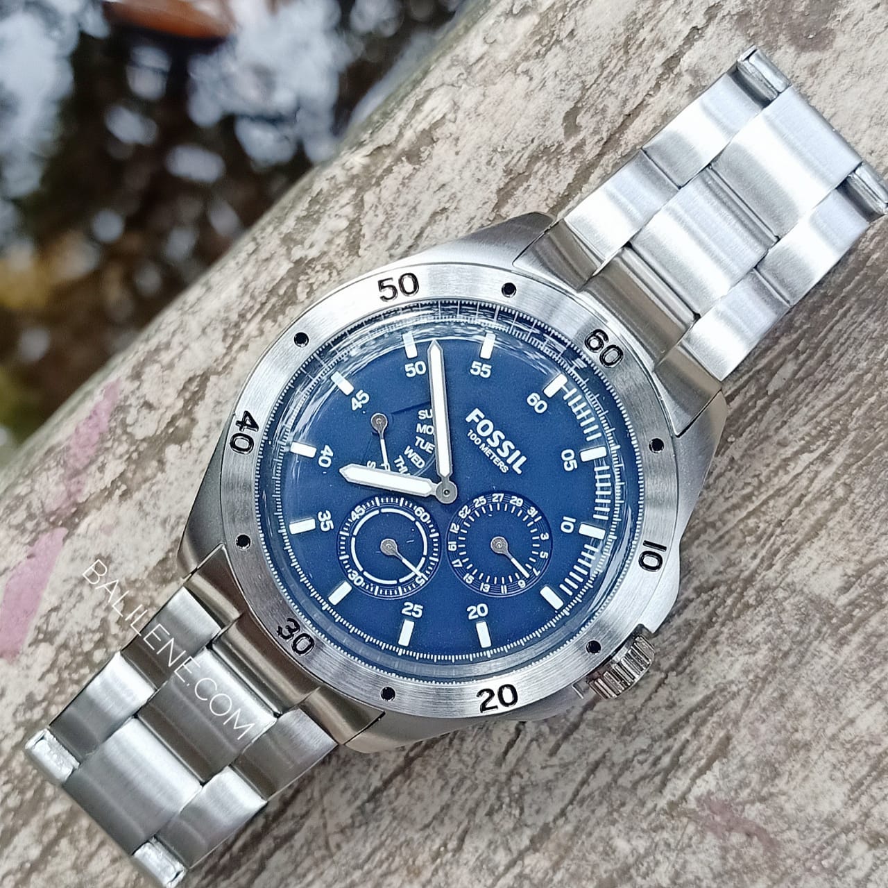 Fossil CH3034 Sport 54 Multifunction Silver Blue Stainless Steel Watch - Image 3