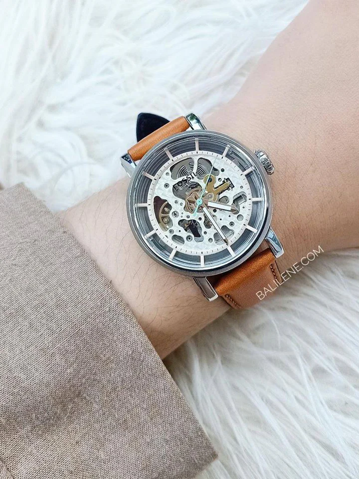 Fossil Boyfriend Automatic Skeleton Dial Leather Strap - Image 4
