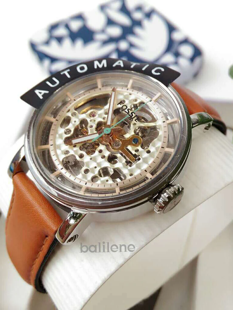 Fossil Boyfriend Automatic Skeleton Dial Leather Strap - Image 5