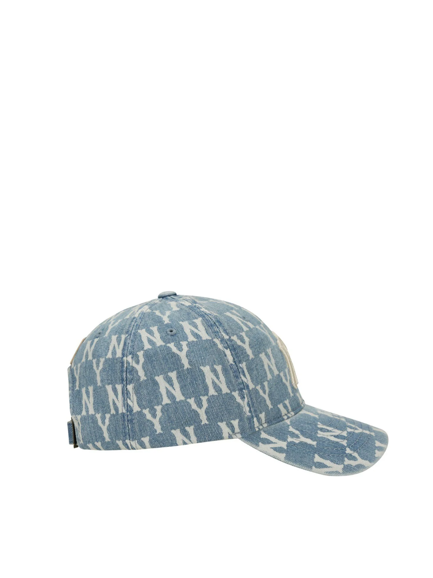 MLB Monogram Denim Ball Hat Cap NY (BLUE) - Image 3