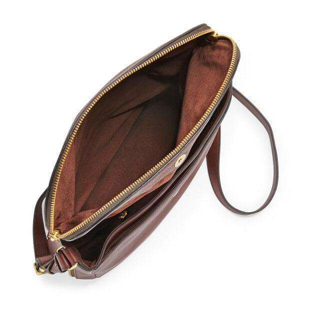 Fossil ZB5875206 Preston Flap Espresso Leather Crossbody Handbag - Image 4