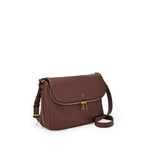 Fossil ZB5875206 Preston Flap Espresso Leather Crossbody Handbag - Image 5